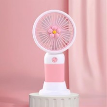 Frefly Store El Tipi Mini Fan, 250MAH Batarya, USB Şarj Edilebilir, Doğal Rüzgar Özelliği, Taşınabilir ve Kompakt Tasarım, Seyahat ve Ofis Için Ideal, Yüksek Performans, Serinletici Etki (Pempe Papatya)