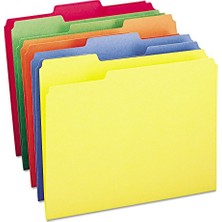 Frefly Store Renkli Dosya Klasörü, 1/3 Kesim, Mektup Boyutu, Farklı Ana Renkler, Kutu Başına 100 (11943)