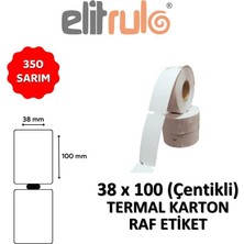 Frefly Store Termal Karton Raf Etiketi 38MM x 100MM Çentikli - 350 Adet