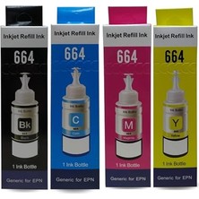 Frefly Store Epson ile Uyumlu Ecotank L3060 Mürekkep Takım 4 Renk Muadil