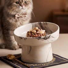 Frefly Store Yükseltilmiş Seramik Kedi ve Köpek Kasesi, Kaymaz, Siyah