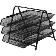 Frefly Store Evrak Rafı Metal 3 Katlı Siyah