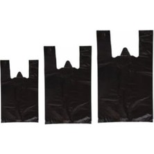 Frefly Store Siyah Kalın Poşet 3'lü Set (Küçük, Orta, Büyük) 3 kg Market Manav Poşeti Hışır Atlet Poşet Çöp Poşeti