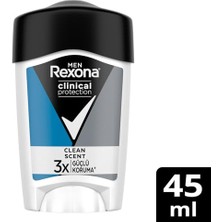Frefly Store Rexona Men Clinical Protection Erkek Stick Deodorant Clean Scent 3x Güçlü Koruma 45 ml