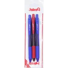 Frefly Store Likit Roller Kalem Seti, 2 Mavi ve 1 Kırmızı Kalem