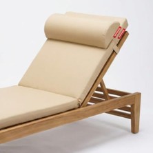 Frefly Store Xpermate Şezlong Yastığı Rulo Yastık Dış Mekan Havuz Plaj Bahçe Sünger Dolgulu 60X22X10 cm (Krem)