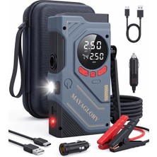 1001 Şarjlı 4'ü 1 Arada Akü Takviye Cihazı (Jump Starter) ve Taşınabilir Hava Kompresörü - Type-