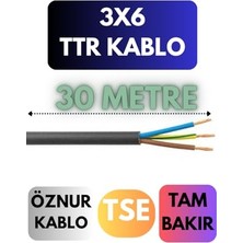 Frefly Store Öznur 3x6 Ttr Kablo, 30 Metre, Siyah