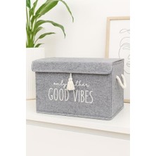 Frefly Store Pazar Kapısı Keçe Çok Amaçlı Kapaklı Düzenleyici Kutu 35 x 24 x 24 cm (Mini, Gri)