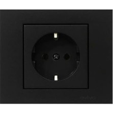Frefly Store Ovivo Siyah Priz + Çerçeve 1 Adet