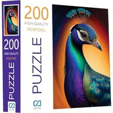 Frefly Store Tavus Kuşu 200 Parça 2,2mm Kalınlık 34X48CM Profesyonel Hobi Puzzle Yapboz Serisi