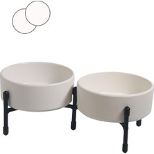 Frefly Store Seramik Su Kapları, Metal Ayaklı, Çift Taraflı
