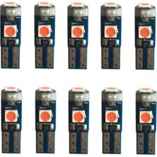 Frefly Store 10 Adet T5 LED Mini Dipsiz Kilometre Gösterge Ambians Aydınlatma Kırmızı