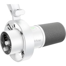 Frefly Store Fıfıne Stüdyo Xlr Dinamik Mikrofon, Akış Kaydı Için USB Pc Podcast Mikrofon, Xlr/usb Vokal Mikrofon, Dokunarak Sessiz, Kazanç Düğmesi, Kulaklık Izleme - Amplitank K688 Beyaz
