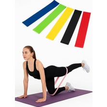 1001 5'li Direnç Bandı Seti Pilates ve Fitness Egzersiz Lastiği