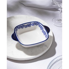 1001 Reve Bleu Orva Kare Tabak - 17 cm - Mavi/beyaz