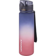 Frefly Store Uzspace 500ML Soft Touch Çift Renk Motivasyon Tritan Su Matarası (Lacivert-Kırmızı)