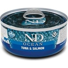 Frefly Store Ocean Yaş Kedi Sı, Konserve Ton Balığı ve Somonlu, Yetişkin, 70 G