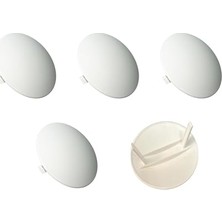 Frefly Store 5'li Bombeli Buat Kapak | 9 cm Plastik Lüks Buat Kapağı Beyaz | LBK.0992 Elektrik Tesisat Kapağı