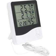 Frefly Store 2 Dijital Termometre Alarm Saat Dış Sıcaklık Ölçer Nem Ölçer