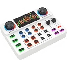 Frefly Store Canlı Yayın Ses Kartı Bluetooth Podcast Ses Mikseri, 12 Ses Efekti ve Voice Changer Özellikli, 3.5mm Stereo Çıkışlı, 800MAH Bataryalı Ses Kartı Tiktok Youtube Yayın ve Podcast Için