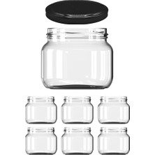 Frefly Store Afracam 400 ml Şeffaf Magnolya Kavanoz 400 cc Konserve Metal Kapaklı Cam Kavanoz 6 Adet (Şeffaf, 400 Cc)