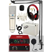 Frefly Store Midex Special Paket-1 Stüdyo Ekipmanları Ses Kartı Cx1 Mikrofon Kulaklık Stand