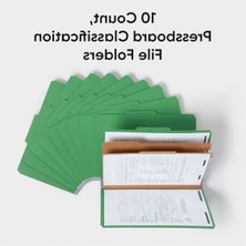 Frefly Store Yeşil Bağlantı Elemanlı Dosya Klasörü, 2 Bölücü ile