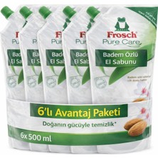 1001 Badem Özlü Sıvı El Sabunu 500 ml X6 Avantaj Paketi Hassas Ciltler Için Nemlendirici Bakım