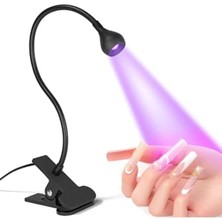Frefly Store Siyah 3W Uv LED Tırnak Kurutucu Ultraviyole Esnek Klipsli Masa USB Jel Kurutma Klipsli Masa Lambası