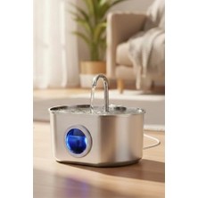 Frefly Store 2.2 L Su Seviyesi Göstergeli Paslanmaz Çelik Kedi Köpek Için Su Pınarı Su Çeşmesi Su Sebili SSPF439A