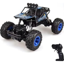 Frefly Store Giffy / 1:16 Ölçek 4x4 Uzaktan Kumandalı Rock Crawler Off Road Aracı 4 Çeker Şarjlı 20 Dk Kullanım Kırmızı ve Mavi Oyuncak Off Road Araba (Mavi)