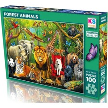 1001 100 Parça Orman Hayvanları Puzzle - 6 Yaş Üzeri - Erkek Çocuk - 48 x 34 cm - 31504