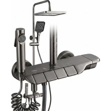 1001 Premium Piyano Tuşlu Tepe Duş Sistemi, 4 Fonksiyonlu Lüks Banyo Duş Seti, Robot Duş Seti, Yağm