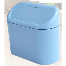 Frefly Store Oto Aksesuar Araba Çöp Kutusu Portatif Araç Içi Taşınabilir Kapaklı Organizer Çöp Kovası (Mavi)