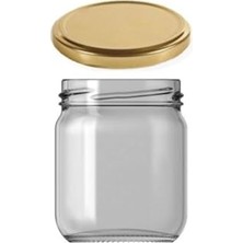 Frefly Store 10'lu Cam Kavanoz 210 cc Kapaklı - Beyaz/gold Kapak - Mama Bebek