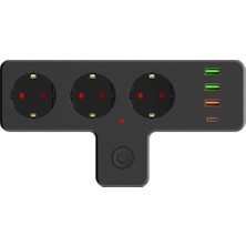 Frefly Store Yeni Nesil 3'lü Duvar Priz Termal Akım Korumalı Priz 3 x Usb, 1 x Type-C 20W Pd Giriş