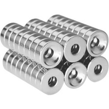 Frefly Store 8 Adet 15X5 mm (10X5,5MM) Havşalı Delikli Neodyum Mıknatıs Metrik 10/5,5