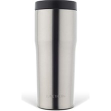 Frefly Store Lunetherm Sızdırmaz Vakumlu Çıft Katmanlı Çelik Bardak Termos 480 ml 6 Saat Sıcak / 12 Saat Soğuk - Metalik Gri