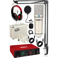Frefly Store Midex Cx1 Mikrofon + GLX-500 Pro Stüdyo Ses Kartı Seti