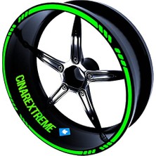 Frefly Store 4 Parçalı Kesikli Tasarımlı Floresan Yeşil Jant Şeridi Sticker