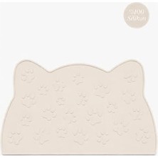 Frefly Store %100 Silikon Kokusuz Plastik ve Pvc Içermez Kedi Beslenme Paspası Kedi  Matı Ekru