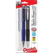 Frefly Store ® Twist-Erase® Iıı Mekanik Kalemler, 0,7 Mm, Çeşitli Varil Renkleri, 2'li Kalem Paketi