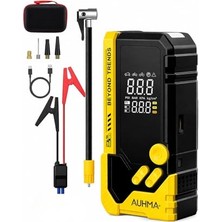 Frefly Store Auhma A8844 Akü Takviye Cihazı & Hava Kompresörü - 10000MAH Powerbank, 150 Psı, 1000A Peak, LED Fener