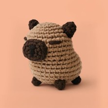 Frefly Store The Gookie Başlangıç Seviyesi Amigurumi Kapibara Örgü Seti, El Yapımı Tığ Işi Oyuncak, Kahverengi, Tam Set Malzemelerle