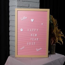 Frefly Store Patladıgitti Pembe Yazı Panosu Mesaj Tahtası ve Harf Seti, 2 Adet, Büyük Boy