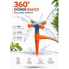 Frefly Store 360° Döner Bahçe Sulama Fıskiyesi, 4 Kollu Otomatik Sprinkler, Kazıklı Tasarım, Geniş Alan Kaplama