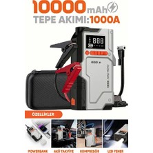 1001 10.000MAH Harvox Akü Takviye Cihazı 1000A - 150 Psı Lastik Şişirme Hava Kompresörü, 4’ü 1 A