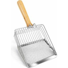 Frefly Store Ahşap Saplı Metal Kedi Kumu Küreği, Ergonomik Tasarım ve Kolay Temizlik