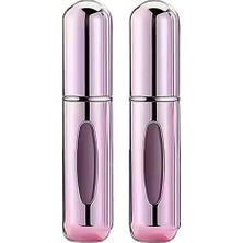 Frefly Store Promosyonca Taşınabilir Parfüm Şişesi, 2'li Set, Cam Göstergeli (Pembe)